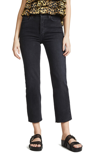 RE/DONE High Rise Stovepipe Jeans in black