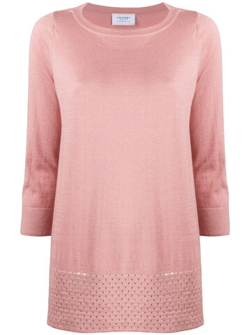 Snobby Sheep cropped sleeve loose fit top in pink