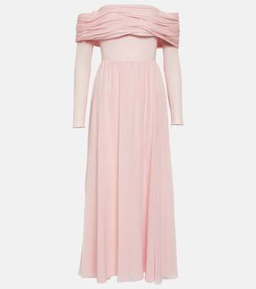 giambattista valli off-shoulder silk georgette gown in pink