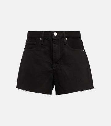 frame le brigette high-rise shorts in black