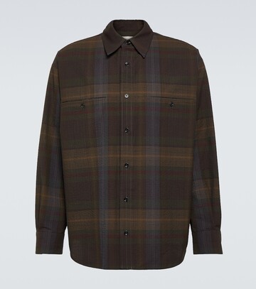 lemaire checked wool shirt