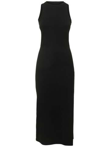 MSGM Cotton Stretch Jersey Midi Dress in black