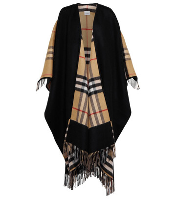 Burberry Reversible cashmere and wool cape in black
