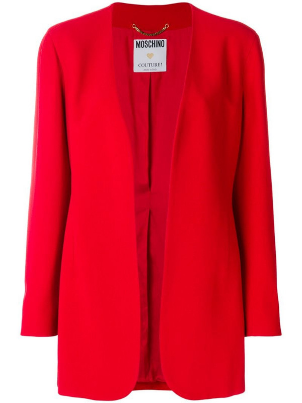 Moschino Pre-Owned relaxed open blazer in red