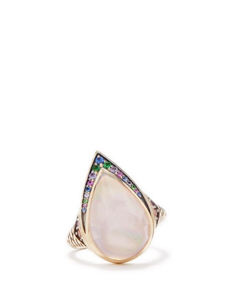 Noor Fares - Dawn Quartz, Sapphire, Diamond & 18kt Gold Ring - Womens - Pink Multi