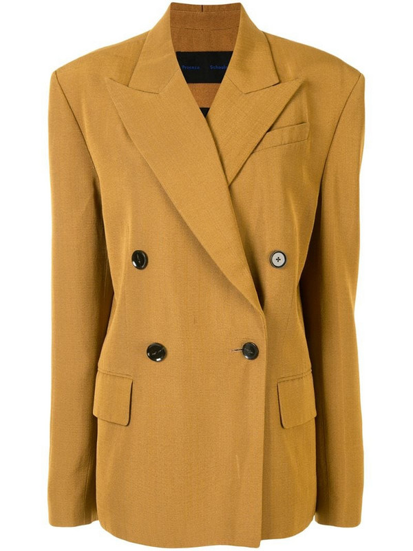 Proenza Schouler split collar suiting jacket in brown
