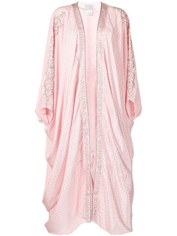 Camilla crystal-embellished draped-design jacket in pink