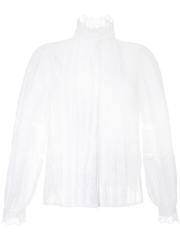 Dice Kayek lace pleated shirt in white