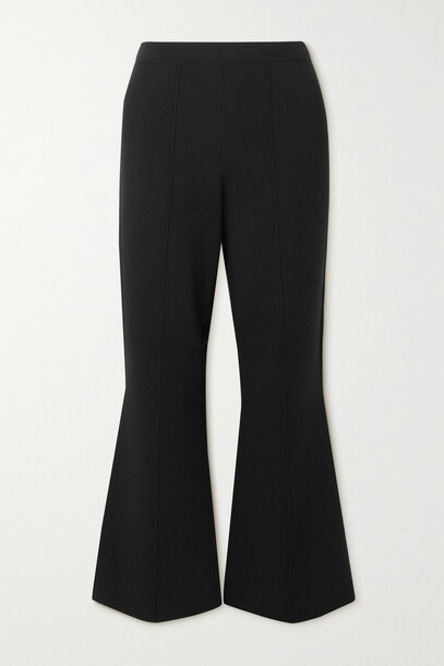 Theory - Cropped Merino Wool-blend Flared Pants - Black