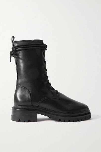 Porte & Paire - Leather Ankle Boots - Black