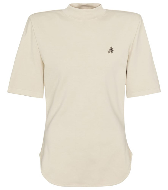 The Attico Tessa cotton jersey T-shirt in beige