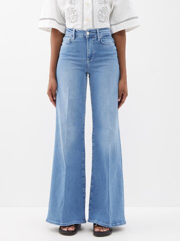 frame - le palazzo wide-leg jeans - womens - blue