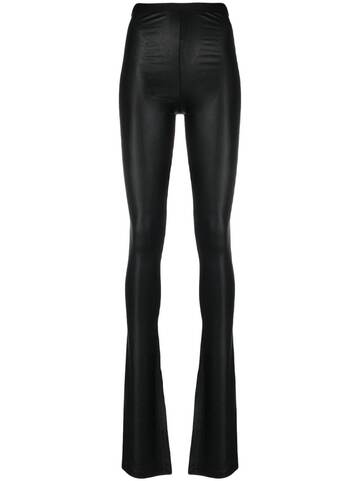 rick owens lilies side-slit flared trousers - black