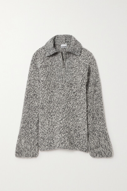 GANNI - Mélange Alpaca-blend Sweater - Gray