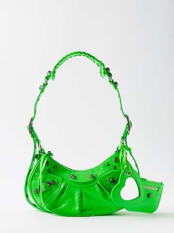 balenciaga - le cagole xs leather shoulder bag - womens - green