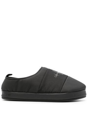 calvin klein jeans logo-print padded slippers - black