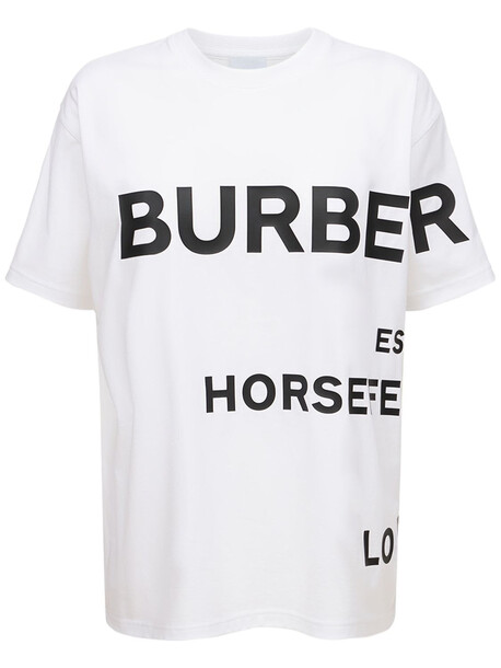 BURBERRY Carrick Logo Cotton T-shirt in black / white