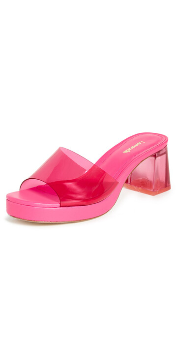 Larroude Jenn Lucite Sandals in pink