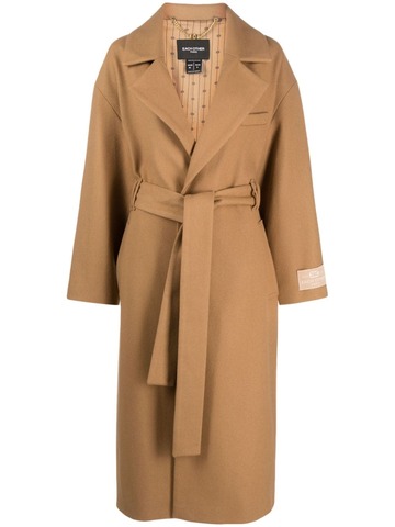 each x other tied-waist robe coat - brown