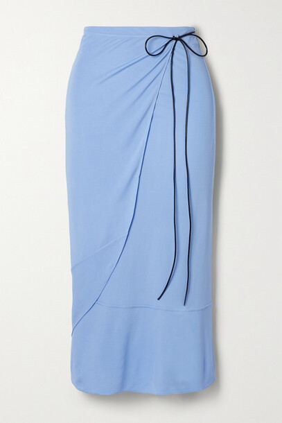 Helmut Lang - Asymmetric Jersey Wrap Skirt - Blue
