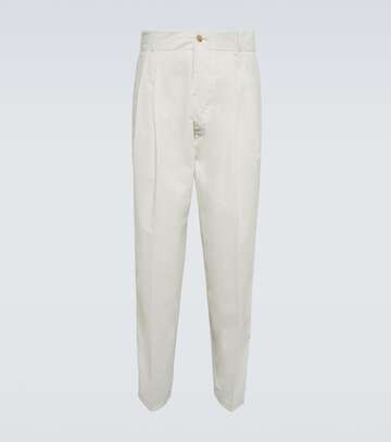 tod's straight cotton-blend pants in neutrals