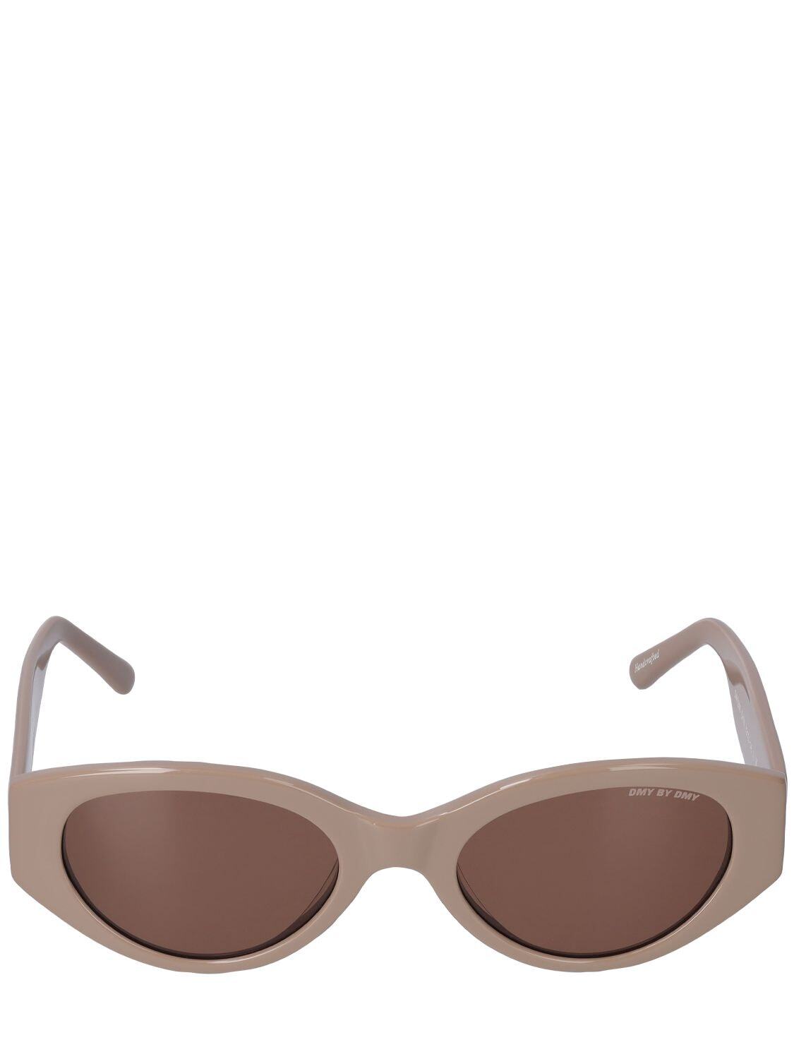 DMY BY DMY Quin Round Acetate Sunglasses in brown / sand