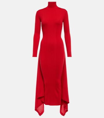 Alaia Cashmere and silk midi dress in red