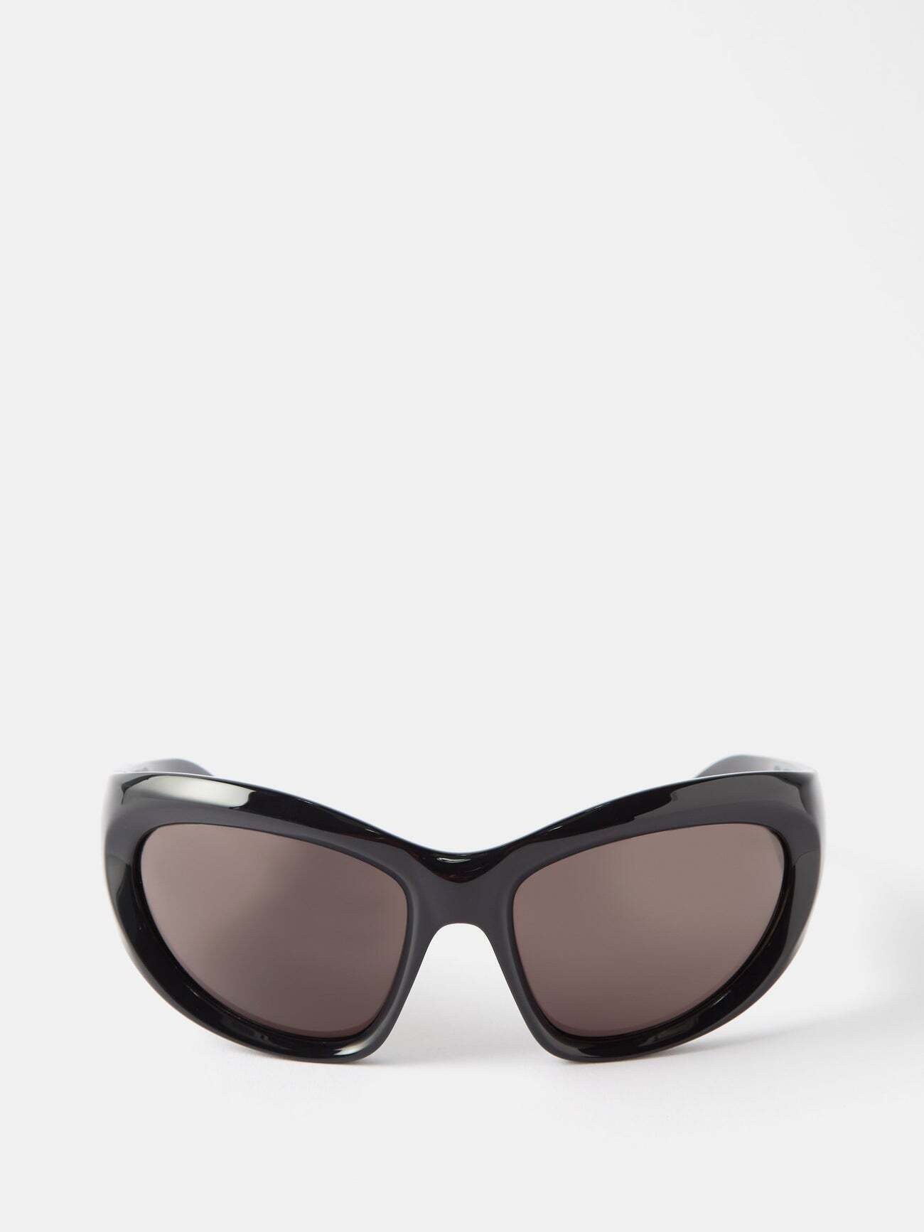 Balenciaga Eyewear - Wrap D-frame Acetate Sunglasses - Womens - Black