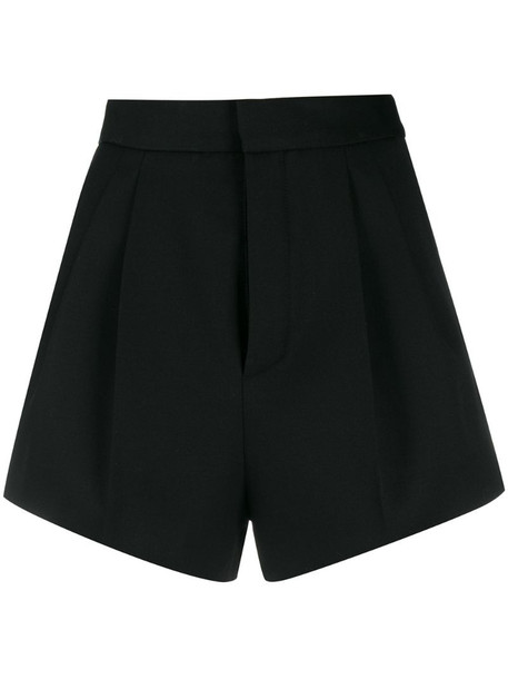 Saint Laurent pleated detail tailored style shorts in black