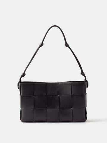 bottega veneta - cassette intrecciato-leather shoulder bag - womens - black
