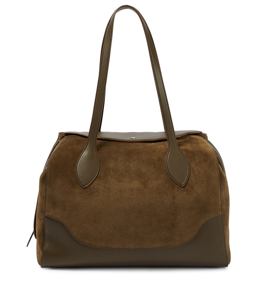 Loro Piana Sesia Happy Day XL suede tote bag in brown
