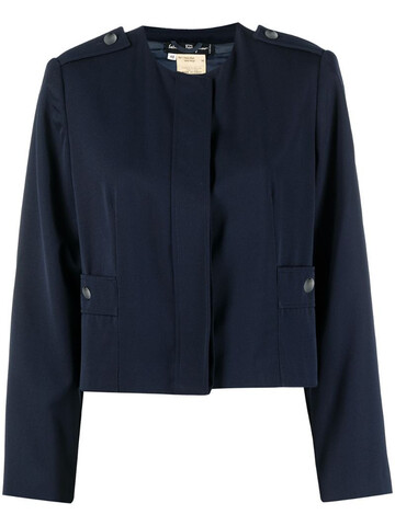 Salvatore Ferragamo Pre-Owned 1970s single-breasted cropped jacket in blue