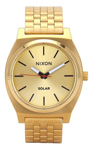 nixon time teller solar watch in metallic gold