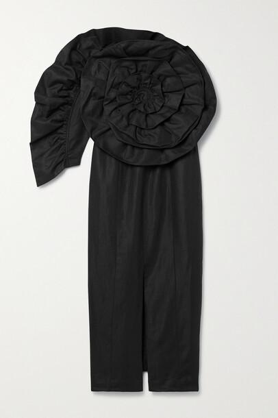 Mara Hoffman - + Net Sustain Valeria One-sleeve Organic Cotton And Linen-blend Midi Dress - Black