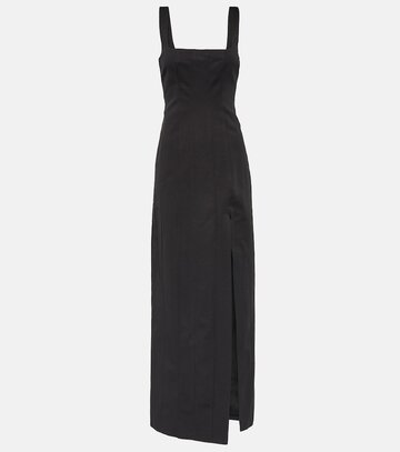 staud portrait cotton-blend maxi dress in black