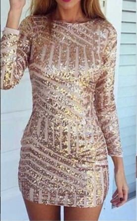 Gold Geometric Sequined Open Back Bodycon Dress on Storenvy