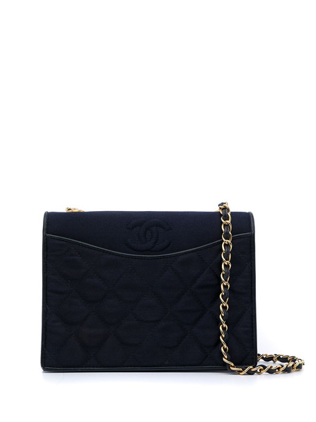 Chanel Pre-Owned 1990 diamond quilted CC shoulder bag - Blue