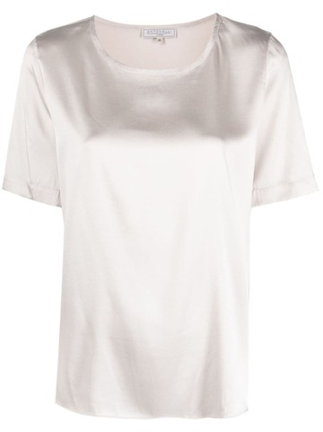 antonelli round-neck silk t-shirt - neutrals