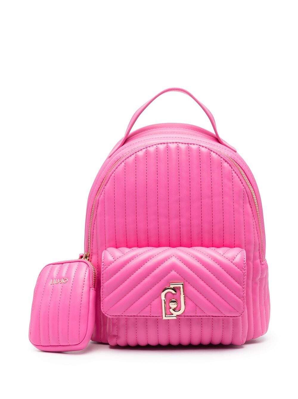 LIU JO logo-plaque quilted backpack - Pink
