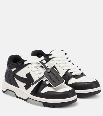 off-white out of office leather sneakers in black