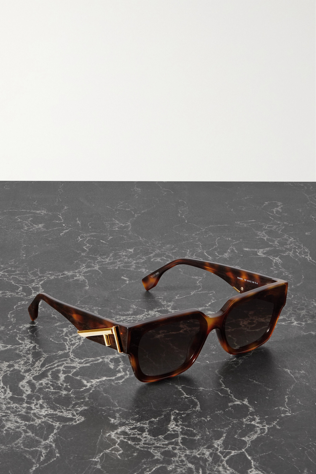 Fendi - Fendi First Rectangular-frame Acetate And Gold-tone Sunglasses - Tortoiseshell