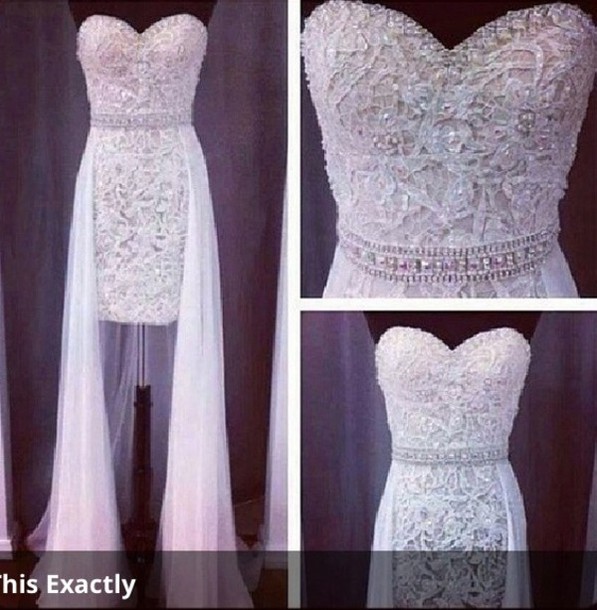 Dress Sparkle White Wedding Dress Lace Wedding Dress Short Dress Wheretoget