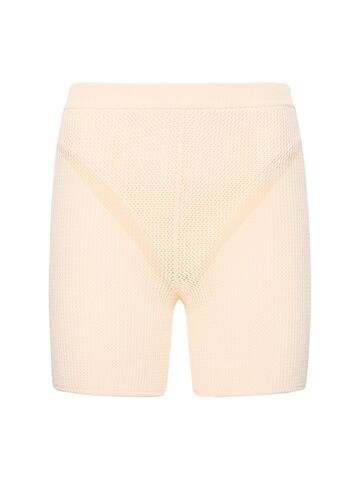 live the process nyx knitted high waist shorts in beige