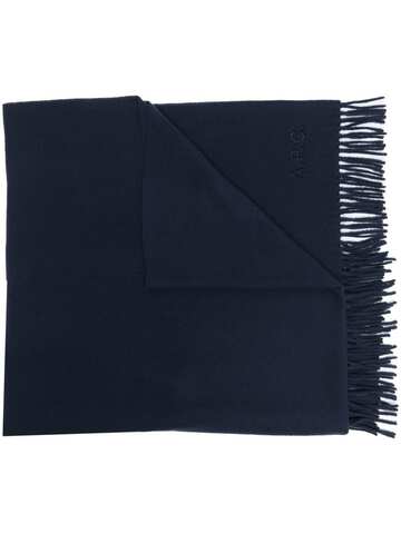 A.P.C. A.P.C. Alix embroidered-logo scarf - Blue