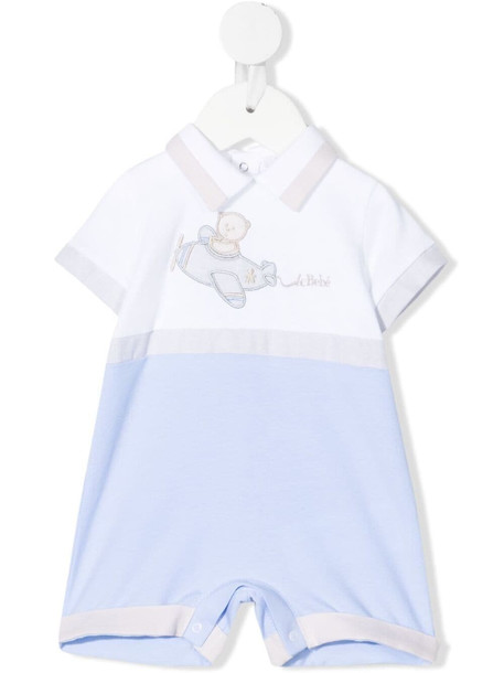 Le Bebé Enfant two-tone short-sleeved romper - White