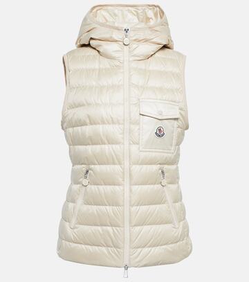 Moncler Glygos hooded down vest in white