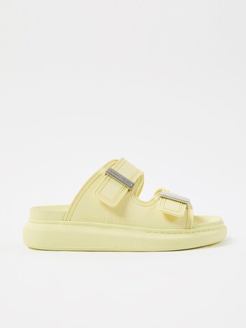 alexander mcqueen - hybrid double-strap rubber sandals - womens - yellow