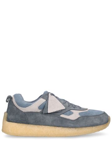clarks originals lockhill suede lace-up shoes in blue / grey