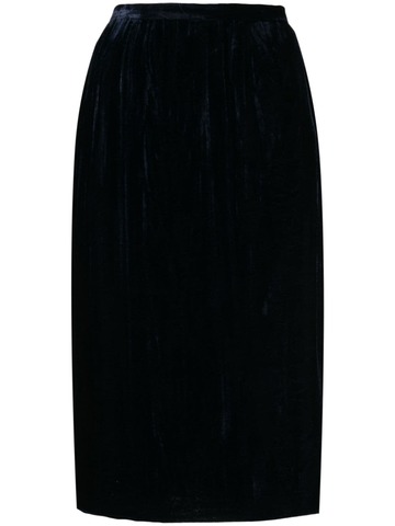 chanel pre-owned 1990s velour pencil skirt - blue