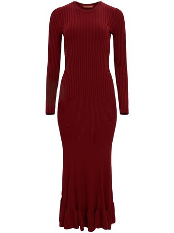 altuzarra seyrig long sleeve knit long dress in red